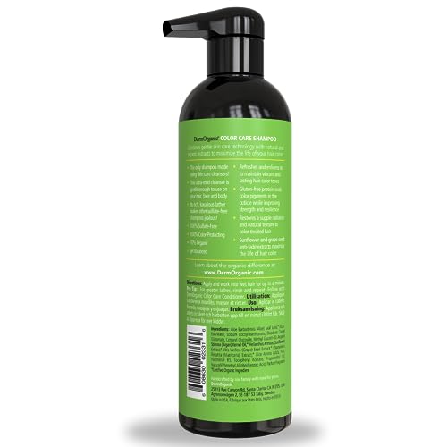 DermOrganic Color Care Sulfate-Free Cream Shampoo for Color-Treated Hair 17 fl oz