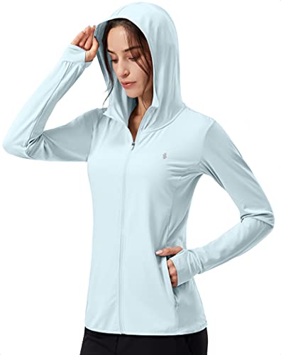 Soothfeel Women's UPF 50+ Sun Protection Hoodie Jacket - X-Large D-Light Blue
