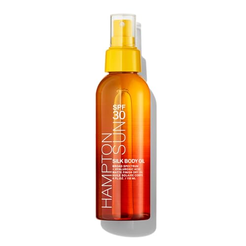 SPF 30 Body Oil Sunscreen with Hyaluronic Acid & Vitamin E - Non-Greasy, Water-Resistant, Broad Spectrum UV Protection