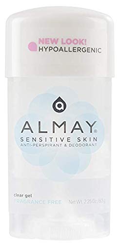 Almay Sensitive Skin Clear Gel Deodorant - Fragrance-Free, 2.25 oz, Pack of 6