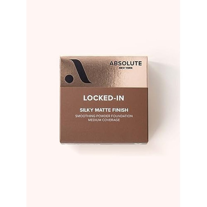 Absolute New York Locked-in Powder Foundation, Women Make-up Cosmetic Accessories, Long-Lasting Formula (MFLN10 Warm Espresso, 2.4 oz)