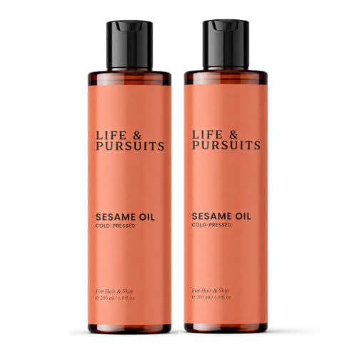 Cold-Pressed Sesame Oil Combo - 13.52 fl oz Natural Hair & Skin Moisturizer - Unrefined Ayurvedic Oil