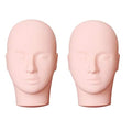 Pro Training Mannequin Flat Head Practice Make Up Eye Lashes Eyelash Extensions,Practice Training Head Manikin Cosmetology Mannequin Doll Face Head-2 Pack