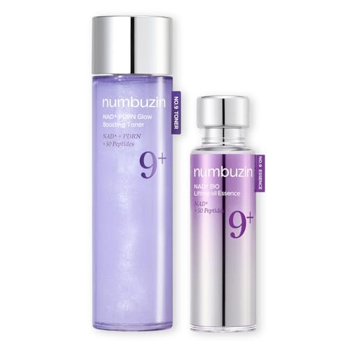 numbuzin No.9 NAD+ Glow Boosting Set Korean Skin Care | Salmon PDRN, Peptides, NAD | Glowing, Firming, Hydrating, Elasticity,