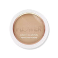 FLOWER BEAUTY Light Illusion Perfecting Powder Pressed Powder Face Makeup Buildable Medium Coverage with Blurring Pigments Includes Mirror Sponge, Tawny, 0.28 Ounce