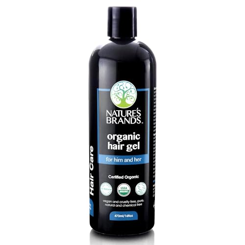 Nature's Brands Organic Hair Gel 16 Fl Oz - No Toxic Synthetic Chemicals