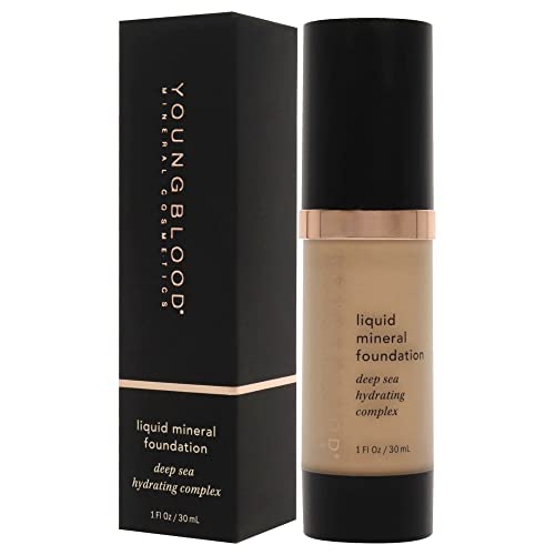 Youngblood Liquid Mineral Foundation Sun Kissed 1 Fl Oz - Dewy, Full Coverage, Vegan
