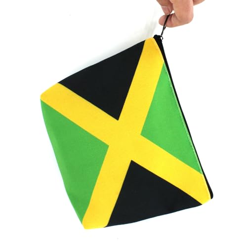 Canvas Makeup Bag Travel Toiletry Bag Makeup Bag for Women Girls Jamaica Flag Reggae(Jamaican-20PCS)
