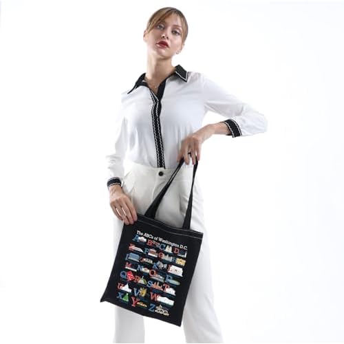 MNIGIU Washington DC Alphabets Tote Bag Washington DC Souvenir Gift Washington DC Welcome Bag