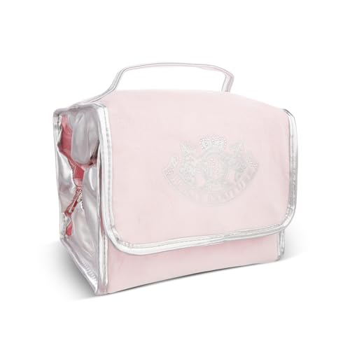 Pink Makeup Bag with Rhinestone Crown and Hanging Hook - Juicy Couture