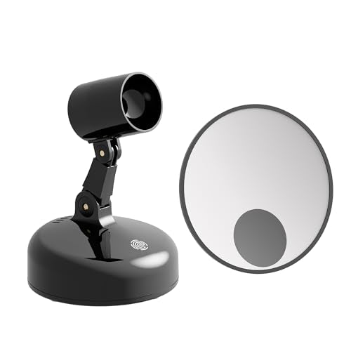 Portable LED Makeup Mirror with 15x Magnification & Adjustable Brightness