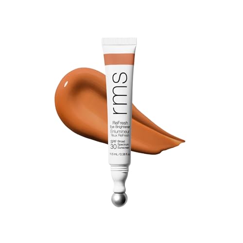 RMS Beauty Superbright Undereye Corrector ? 100% Mineral SPF 30 Sunscreen ? Brightening Eye Cream with Caffeine & Peptides ? Tinted Depuffing Metal Rollerball ? 0.4 fl oz