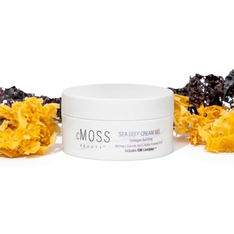 Collagen Boosting Sea Moss Cream Gel for Radiant Plump Glass Skin ? Deep Hydration, Smooth Fine Lines with Glycolic Acid, Hyaluronic Acid & Vitamins A,C,E ? Anti-Aging Lightweight All Skin Types