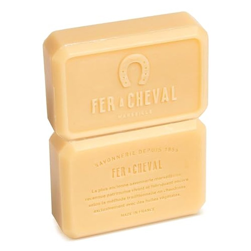 Fer ? Cheval Gentle Perfumed Soap Bars, Organic Body Bath Soap, Moisturizing Natural Bar Soap for Men and Women, 125 g/4.41 oz, Pack of 2 - Amber Jasmine