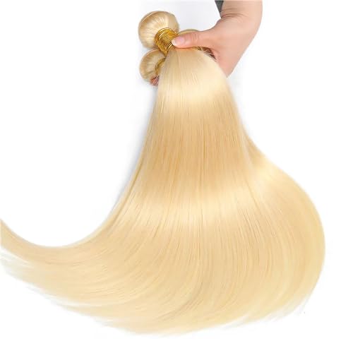 613 Blonde Hair Bundles - 16 Inch Straight Human Hair Extensions | Unprocessed Brazilian Virgin Hair