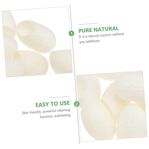 Natural Silk Face Wash Balls Organic Silkworm Facial Exfoliating Scrub for Blackhead Removal and Skin Care Gentle Cleansing for Smooth Skin 1.18X0.78X0.39In