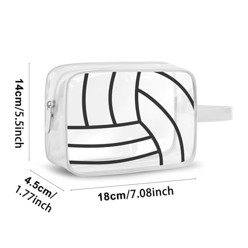 Volleyball Cosmetic Bag 16PCS Waterproof Clear PVC Travel Organizer - Team Gift