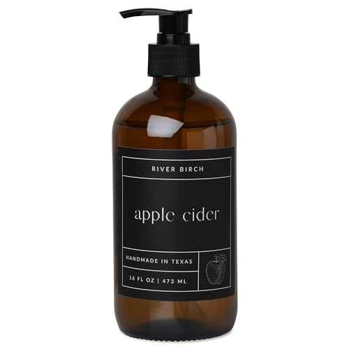 River Birch Apple Cider Hand Soap with Amber Dispenser - Natural Moisturizing Liquid
