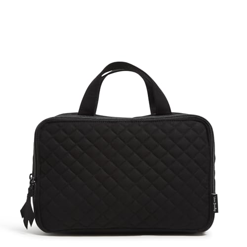 Travel Makeup Organizer Case - Recycled Cotton, Black, One Size