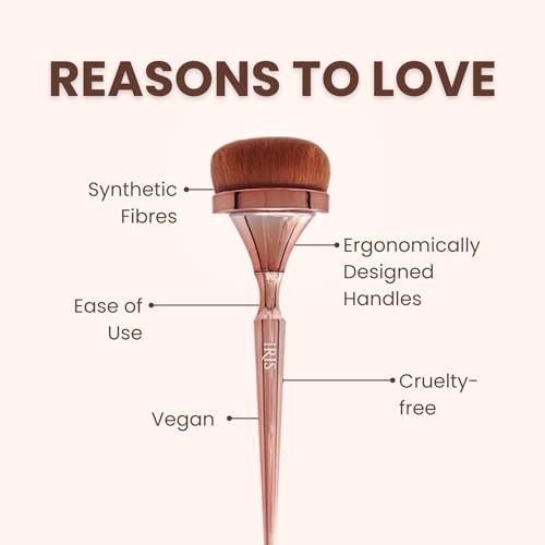 Iris Luminous HD Foundation Brush | Vegan & Cruelty-Free Makeup | Synthetic fibres | Essential for Flawless Beauty | Rose Gold