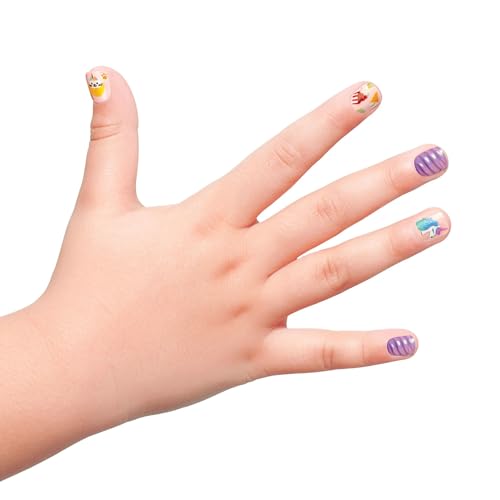 KISS imPRESS No Glue Mani Press On Nails, , 'Nail Artist Kit', Pink, Kids Size, Squoval Shape, Includes 26 Nails, 4 Sticker Sheets, 1 Mini File