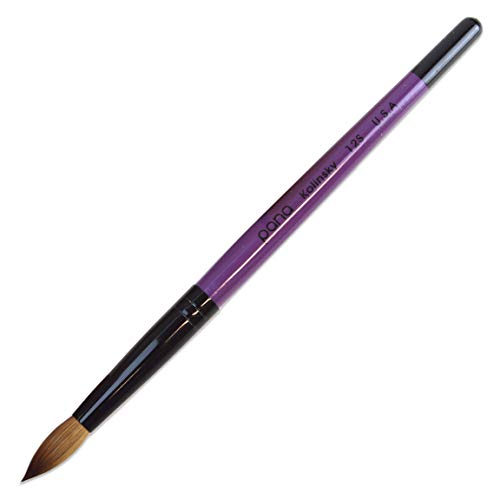 Purple Wood Handle Acrylic Nail Brush - Size 12, Kolinsky Hair, Nail Art Tool