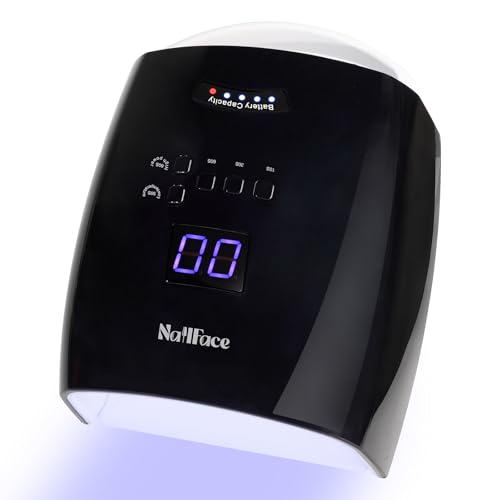 Cordless UV LED Nail Lamp 66W Rechargeable Gel Curing Light - Black