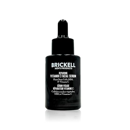 Brickell Men's Scented Anti-Aging Face Serum with Vitamin C & Hyaluronic Acid, Night Repair, 1 Ounce