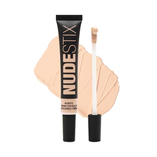 Nudestix NUDEFIX Cream Concealer ? Hydrating, Buildable Liquid Concealer for Dark Circles, Redness & Blemishes | Skincare-Infused, Natural Finish | Clean, Vegan & Fragrance-Free