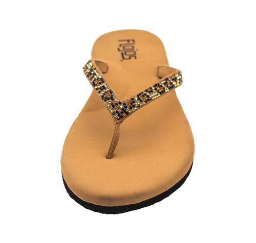 Flojos Women's Spark Sandal - Tan Leopard Variation