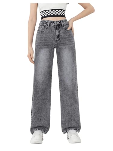 SweatyRocks High Waist Denim Flare Leg Jeans for Girls with Pockets