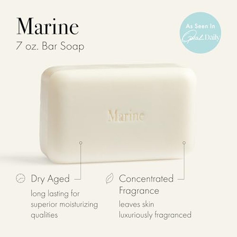 LAFCO New York Bar Soap, Marine - 7 oz - Ultra-Hydrating, Natural Formula - All Skin Types - Made in Europe