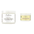 SheaMoisture Body Moisturizer For Dry Skin 100% Extra Virgin Coconut Oil Nourishing Hydration Soften And Restore Skin And Hair 14.5 oz & Jamaican Black Castor Oil Leave In Conditioner