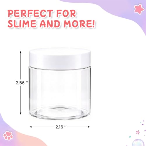 48 Pack 4 Oz Plastic Jars with White Lids - Small Food & Cosmetic Containers