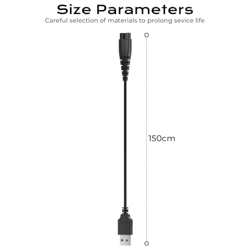 Vancle USB Charger Cable for Hatteker, Shaver Charger Cable Compatible with Hatteker RFC-588 RFC-589 RFC-690 RFC-692 RFC-696 RSCX-7856 RSCX-9598 1.5m