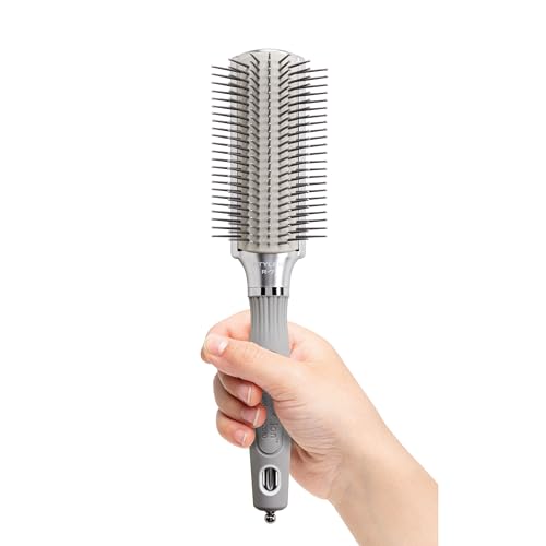Olivia Garden 7-Row Styler Ceramic Ion XL Pro Paddle Hair Brush Silver