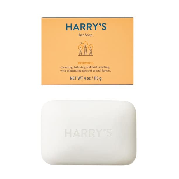 Men's Redwood Scent Bar Soap Set - 4 Pack, Gently Cleanses & Refreshes Skin