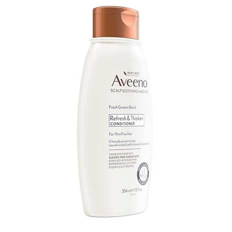 Aveeno Fresh Greens Blend Natural Volumizing Conditioner, Cucumber, Rosemary, for Fine Hair, 12 fl oz