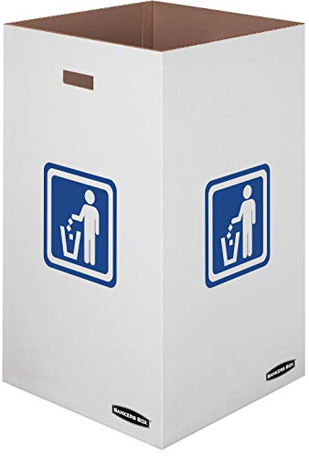 Large 42-Gallon Cardboard Waste & Recycling Containers 10-Pack by Bankers Box