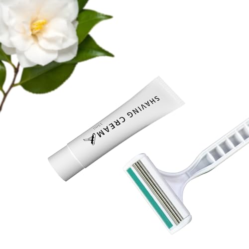 Bulk 50 Pack Disposable Razors with Shaving Cream - Travel & Hotel Kit