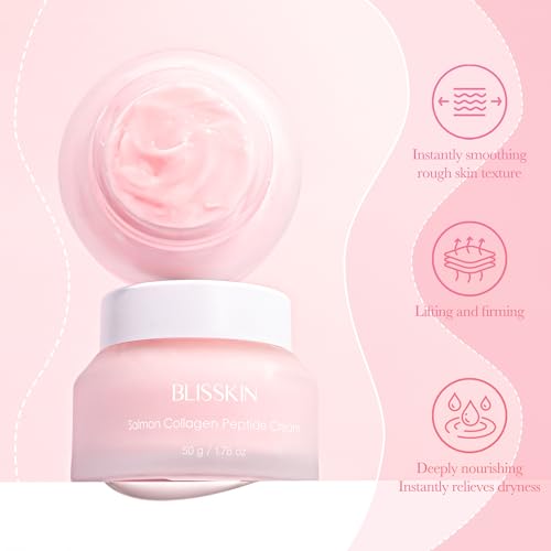 Intensive Repair Salmon Collagen Peptide Face Cream - Deeply Nourishing Formula with Peptides & Niacinamide for Essential Daily Care, 1.76oz