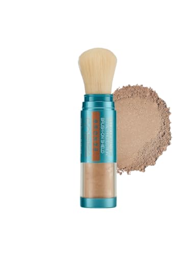 Total Protection Brush-On Shield Sunscreen with Bronze Tint - Water-Resistant SPF 45
