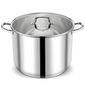 24 Qt Stainless Steel Stock Pot with Lid – Large Cooking Soup Pot for Home & Commercial Use