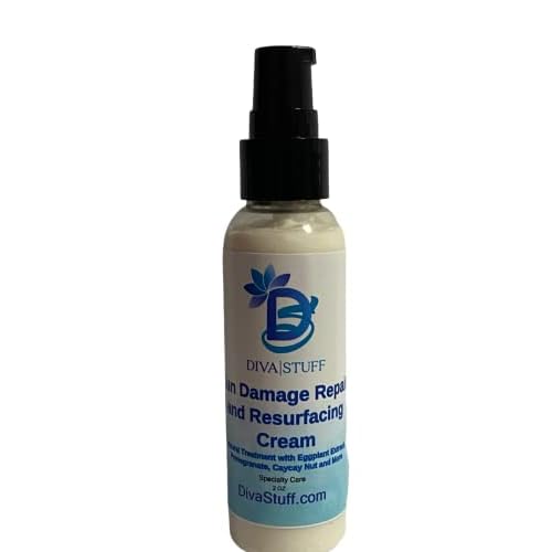 Sun Damage Repair and Resurfacing Cream, For Damage Done by the Sun With Eggplant Extract, Aloe Vera, CayCay Nut Oil, Vitamin C and More