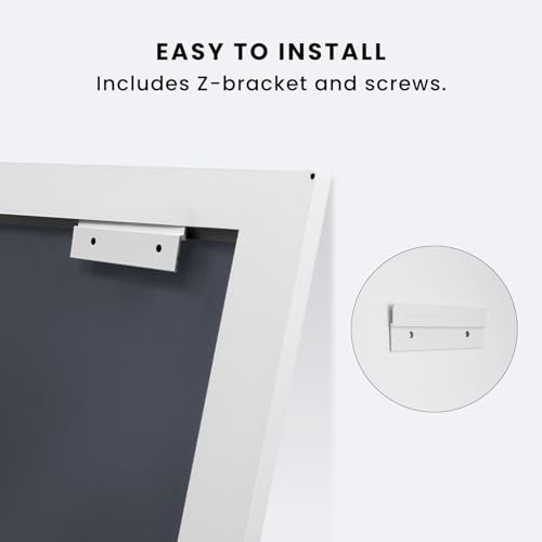 24x30 Inch Wall-Mounted Bathroom Mirror with White Metal Frame - Amorho Variation of White / 30"L x 24"W