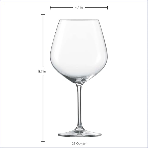 Clear Claret Burgundy Wine Glass Set of 6 - 25 Ounce Tritan Crystal