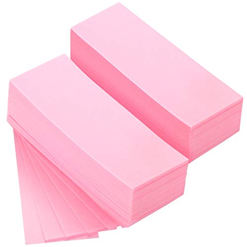 Maitys Waxing Strips, 200 Pieces Pink Non-Woven Removal Wax Strip Facial Body Wax Strip Sheet for Legs, Bikini Cleaning and Removal