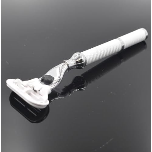 Parker Deluxe Triple Blade Razor for Women?Compatible with Gillette Venus or Gillette Mach 3 Cartridges?5.5 Inch Textured Brass Frame Handle-One Gillette Venus Cartridge Included