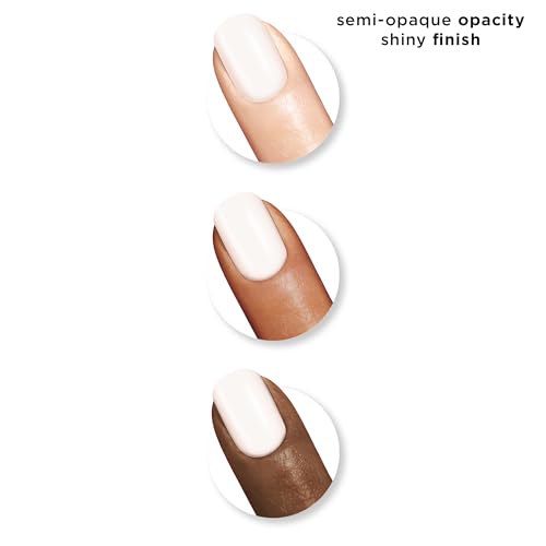 Sally Hansen Xtreme Wear Nail Polish, Streak-Free, Shiny Finish, Long-Lasting Nail Color, White On, 0.4 Fl Oz (Pack of 2)