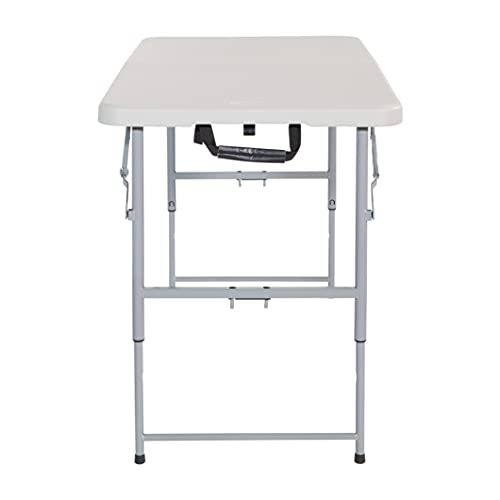 4-Foot Height Adjustable Resin Folding Table - Indoor Outdoor Utility